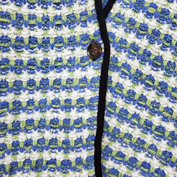 Ann Taylor Women's Tweedy Sweater Jacket in Deep Azure Size Medium - Picture 8 of 16